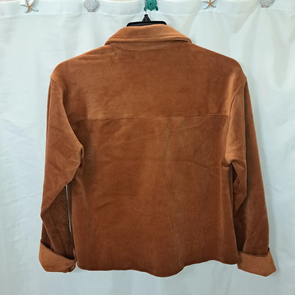 Sz S Women's Corduroy Button-Up Shirt Jacket Shacket Super Soft - Picture 7 of 11